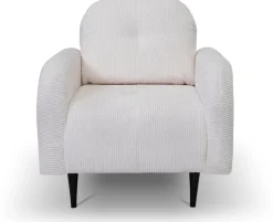 Fotele>LASKI Wygodny biały fotel do salonu OBLAK