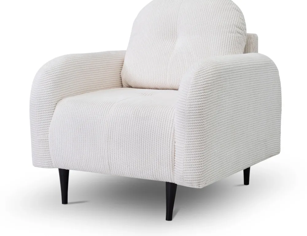Fotele>LASKI Wygodny biały fotel do salonu OBLAK