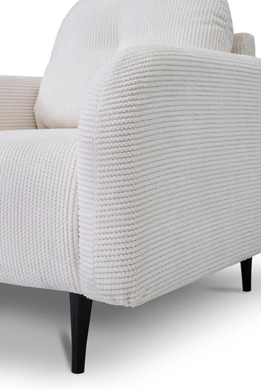 Fotele>LASKI Wygodny biały fotel do salonu OBLAK