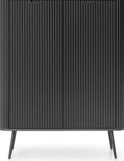 Komody>PIASKI Wysoka czarna dwudrzwiowa komoda do salonu 103 cm ZENIT czarny