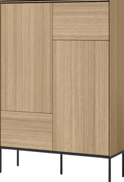 Komody>lenart. Wysoka drewnopodobna komoda do salonu 98 cm VISSO