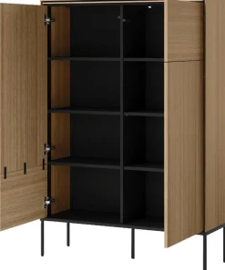 Komody>lenart. Wysoka drewnopodobna komoda do salonu 98 cm VISSO