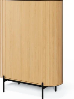 Komody>lenart. Wysoka dwudrzwiowa komoda do salonu z półkami 107 cm ROTTO