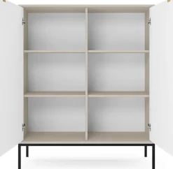 Komody>PIASKI Wysoka dwudrzwiowa komoda do salonu 104 cm AVANTI cashmere kaszmir