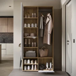 Garderoby>BRATEX Wysoka garderoba do przedpokoju 90 cm DORANO dąb artisan/biały