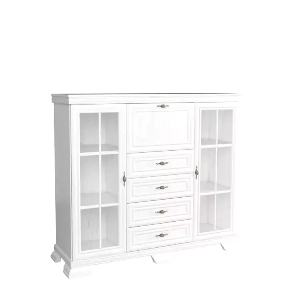 Zestawy Mebli Do Salonu|Komody>GAŁA MEBLE Wysoka komoda barek biała KOLONIA sosna andersen