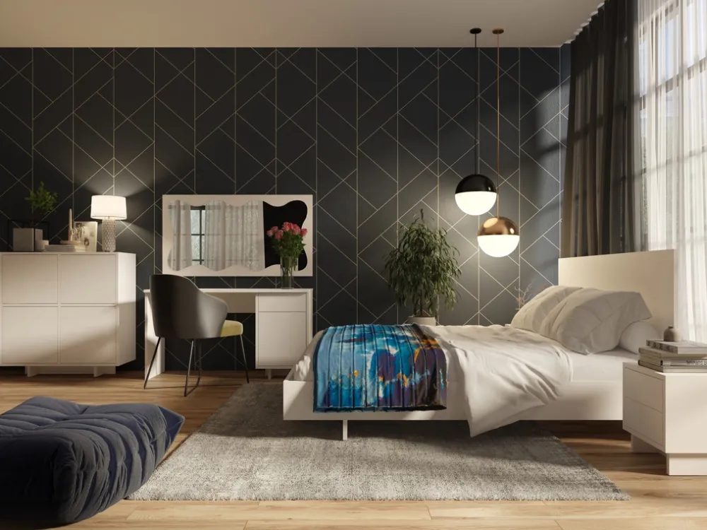 Zestawy Mebli Do Sypialni|Zestawy Mebli Młodzieżowych>MARIDEX Wysoka komoda czterodrzwiowa do sypialni 102 cm NORTE