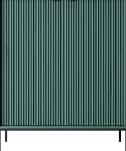 Komody>PIASKI Wysoka komoda do salonu 104 cm AVANTI ryflowane fronty labrador