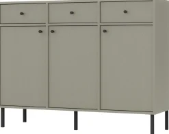 Zestawy Mebli Do Salonu|Komody>Lempert Wysoka komoda do salonu 125 cm z szufladami TOKEN eukaliptus