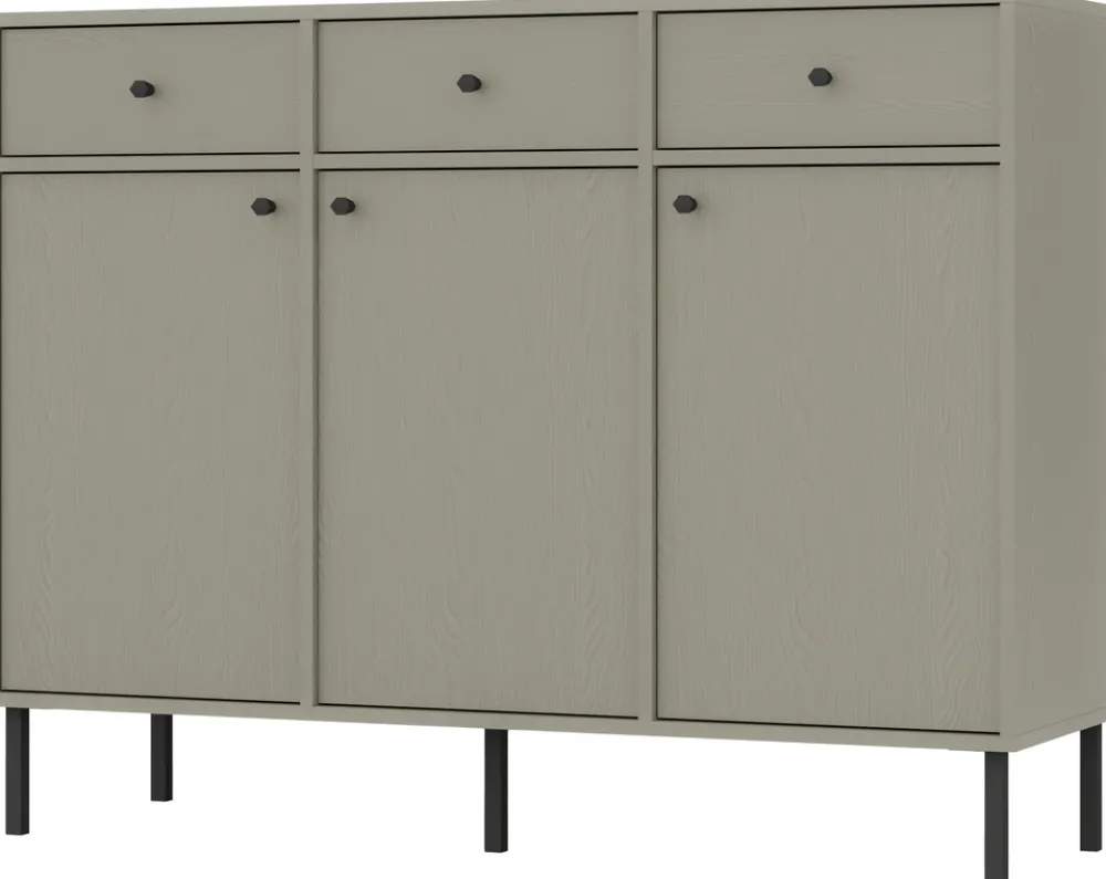 Zestawy Mebli Do Salonu|Komody>Lempert Wysoka komoda do salonu 125 cm z szufladami TOKEN eukaliptus