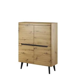 Komody>PIASKI Wysoka komoda do salonu RENI dąb artisan