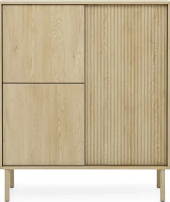 Meble Młodzieżowe|Zestawy Mebli Do Salonu>LASKI Wysoka komoda do salonu trzydrzwiowa 103 cm TAMORIS dąb cremona