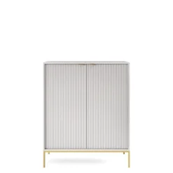 Komody>PIASKI Wysoka komoda do salonu z drzwiami AVANTI szary