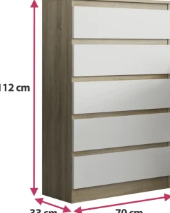 Komody></noscript>Meblohand Wysoka komoda z szufladami 70 cm do przedpokoju AMPARO