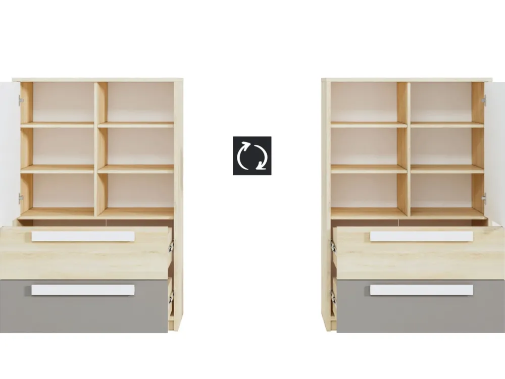 Zestawy Mebli Młodzieżowych|Komody>ML Meble Wysoka komoda z szufladami do pokoju młodzieżowego DROP