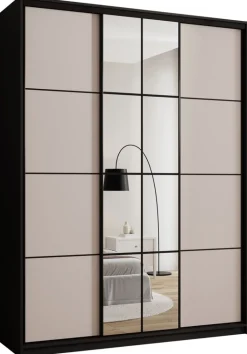 Szafy Trzydrzwiowe|Szafy Do Przedpokoju>BROMARKT Wysoka szafa przesuwna do sypialni 180 cm z lustrem EDGE MAX