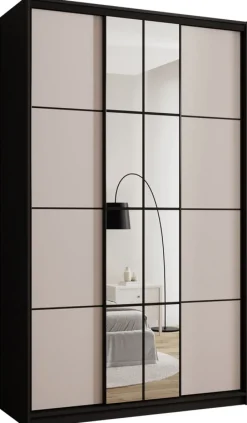 Zestawy Mebli Do Przedpokoju|Szafy Do Przedpokoju>BROMARKT Wysoka szafa przesuwna do sypialni z lustrem 150 cm EDGE MAX