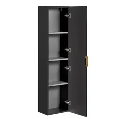 Meble Łazienkowe|Szafki Łazienkowe>COMAD Wysoka szafka wisząca do łazienki 35 cm ADENILO czarny