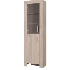 Witryny>JUREK Wysoka witryna stojąca 60 cm z drzwiami uchylnymi lewostronnymi KING meble do salonu