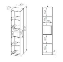 Regały Na Książki|Zestawy Mebli Młodzieżowych></noscript>ML Meble Wysoki regał na książki do pokoju nastolatka 90 cm DROP