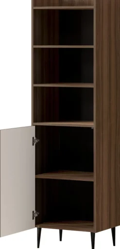 Regały Na Książki|Zestawy Mebli Do Salonu>JUREK Wysoki regał na książki do salonu 52 cm ASPERO orzech