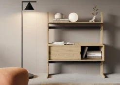 Regały Na Książki|Zestawy Mebli Młodzieżowych></noscript>lenart. Wysoki regał na książki do salonu z szufladą 52cm dąb olejowany OLLIE