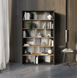 Regały Na Książki></noscript>lenart. Wysoki regał z półkami do salonu na książki 125 cm wysoki FITT