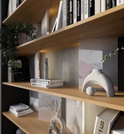 Regały Na Książki></noscript>lenart. Wysoki regał z półkami do salonu na książki 125 cm wysoki FITT