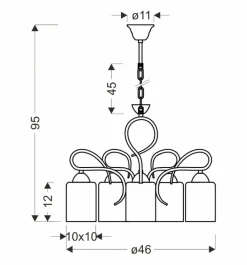 Oświetlenie Przedpokoju|Oświetlenie Jadalni>Candellux Lighting Żyrandol chrom srebrny lampa wisząca 5xE27 Italo
