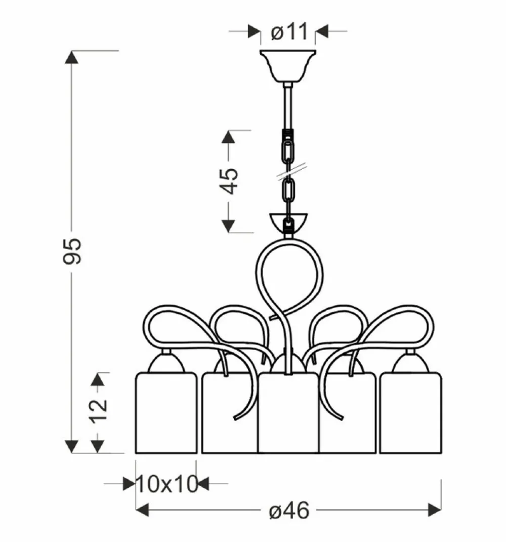 Oświetlenie Przedpokoju|Oświetlenie Jadalni>Candellux Lighting Żyrandol chrom srebrny lampa wisząca 5xE27 Italo