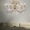 Oświetlenie Jadalni|Oświetlenie Salonu>Candellux Lighting Żyrandol kryształowy francuskie złoto 88cm 15xE14 AURORA