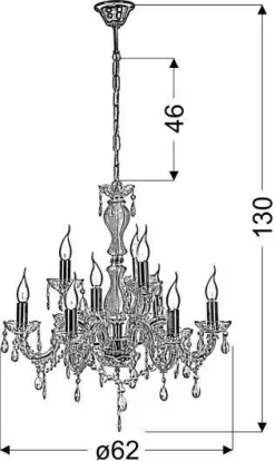 Oświetlenie Salonu|Żyrandole></noscript>Candellux Lighting Żyrandol kryształowy złoty 62cm 9xE14 Maria