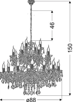 Oświetlenie Sypialni|Oświetlenie Salonu>Candellux Lighting Żyrandol kryształowy złoty 28xE14 Maria
