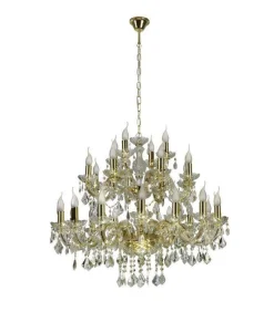 Oświetlenie Sypialni|Oświetlenie Salonu></noscript>Candellux Lighting Żyrandol kryształowy złoty 28xE14 Maria