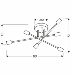Oświetlenie Jadalni|Oświetlenie Kuchni></noscript>Candellux Lighting Żyrandol lampa sufitowa Crespilo czarno-złota 6xE27