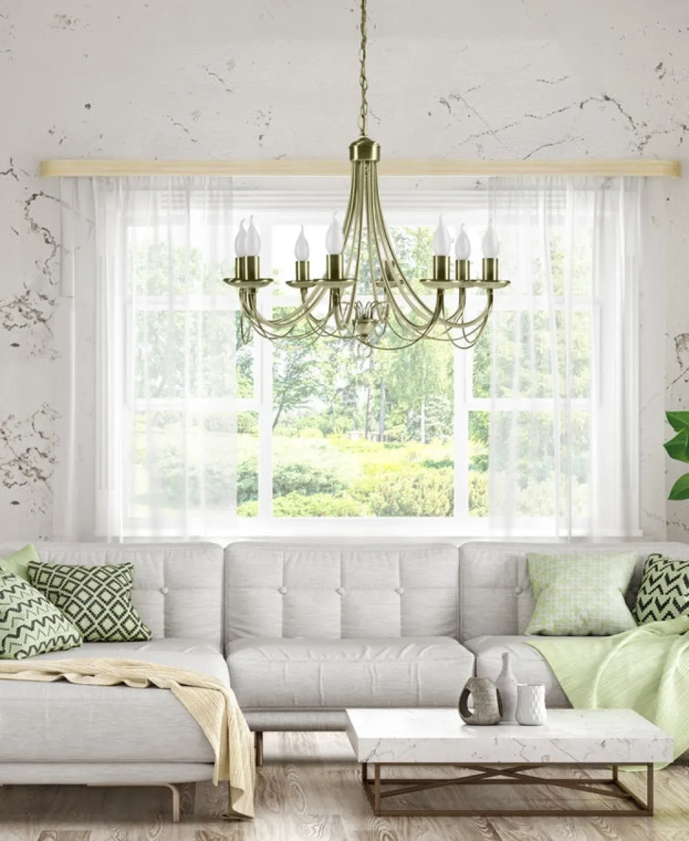 Oświetlenie Jadalni|Oświetlenie Salonu>Candellux Lighting Żyrandol patyna 8xE14 60cm MUZA