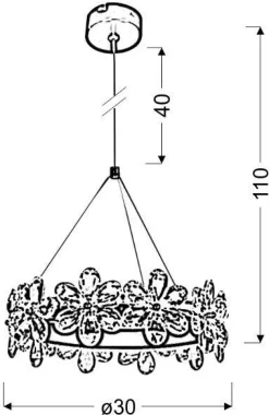 Oświetlenie Przedpokoju|Oświetlenie Łazienki>Candellux Lighting Żyrandol z kryształkami LED 14W 30cm Arvin