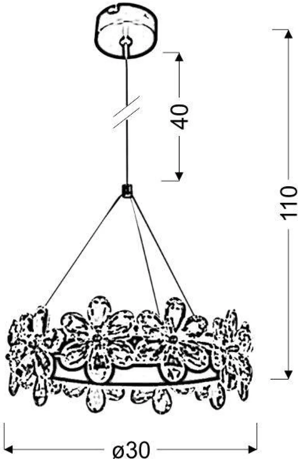 Oświetlenie Przedpokoju|Oświetlenie Łazienki>Candellux Lighting Żyrandol z kryształkami LED 14W 30cm Arvin