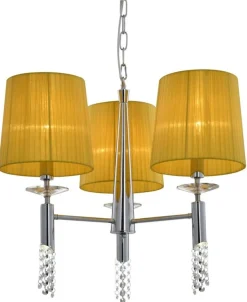 Oświetlenie Jadalni|Oświetlenie Sypialni>Candellux Lighting Żyrandol z kryształkami 3xE27 żółta + krształki Dual