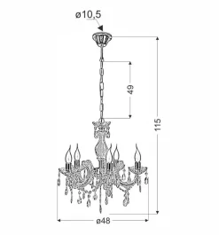 Oświetlenie Salonu|Żyrandole></noscript>Candellux Lighting Żyrandol z kryształkami złoty 5xE14 Maria Teresa
