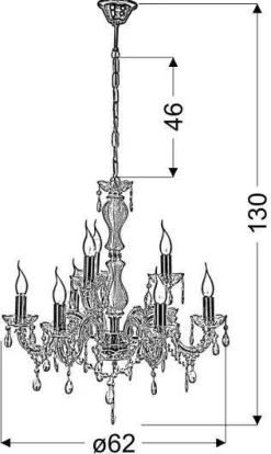 Oświetlenie Jadalni|Oświetlenie Salonu>Candellux Lighting Żyrandol z kryształkami złoty 8xE14 Maria