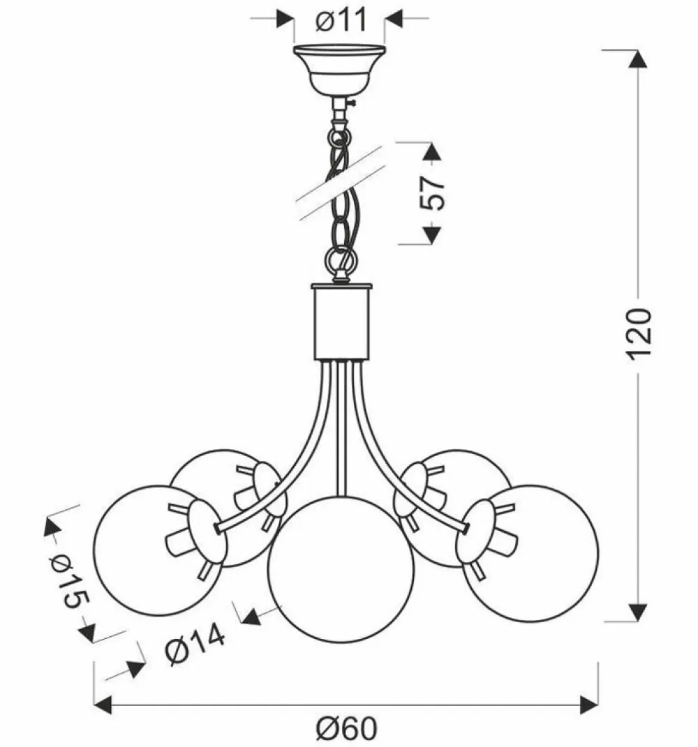 Oświetlenie Przedpokoju|Oświetlenie Jadalni>Candellux Lighting Żyrandol złoty 5xE14 60cm Dani