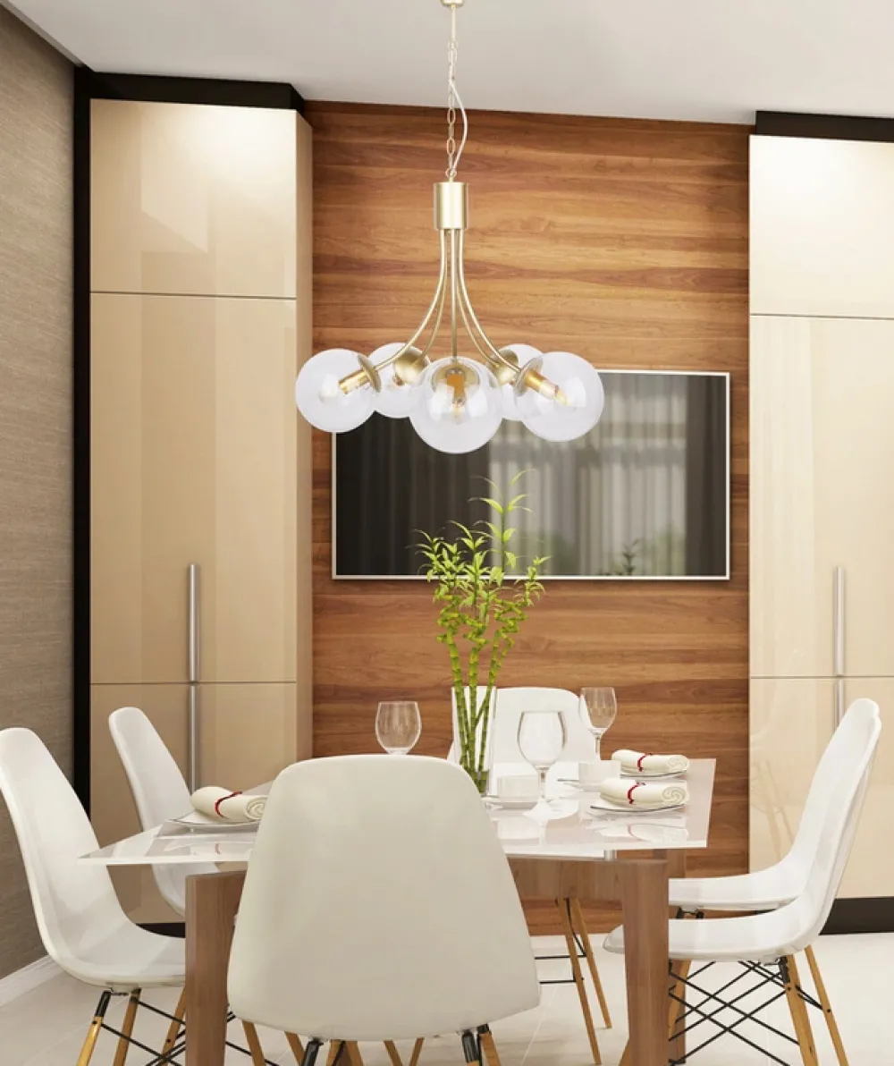 Oświetlenie Przedpokoju|Oświetlenie Jadalni>Candellux Lighting Żyrandol złoty 5xE14 60cm Dani