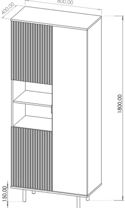 Regały Na Książki></noscript>GiB Meble Zamykany regał na książki z drzwiami 80 cm NAMASTE