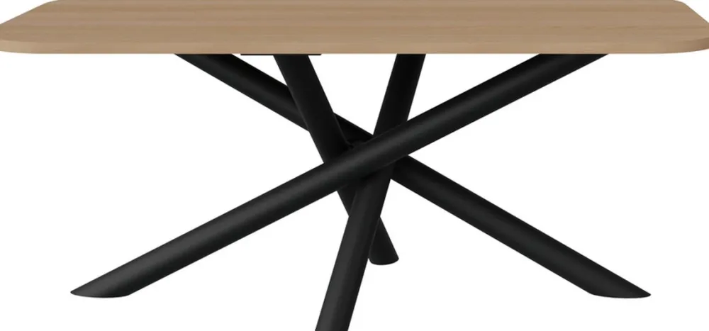 Krzesła|Stoły>Lempert Zaokrąglony nowoczesny stół do jadalni 185x90 cm OPALIO dąb lindberg