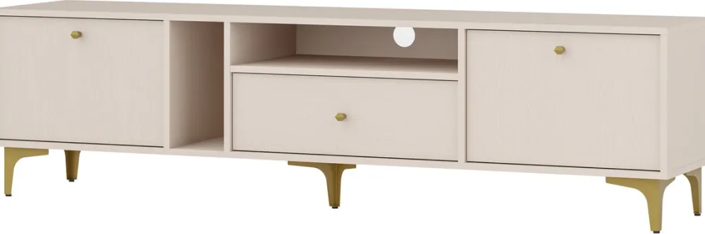 Zestawy Mebli Do Salonu>Lempert Zestaw beżowych mebli do salonu z witryną TOKEN beż piaskowy