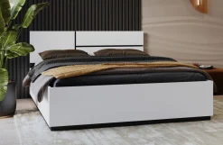 Zestawy Mebli Do Sypialni></noscript>Helvetia Zestaw białych mebli do sypialni z łóżkiem 160x200 cm CROSS