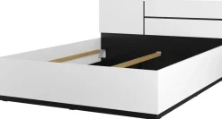Zestawy Mebli Do Sypialni></noscript>Helvetia Zestaw białych mebli do sypialni z łóżkiem 160x200 cm CROSS
