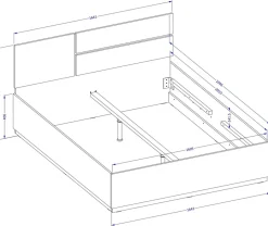 Zestawy Mebli Do Sypialni></noscript>Helvetia Zestaw białych mebli do sypialni z łóżkiem 160x200 cm CROSS