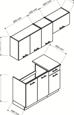 Meble Kuchenne>Stolkar Zestaw ch mebli kuchennych MELA biały